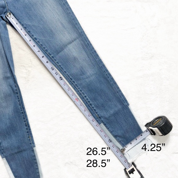 Anthropologie Pilcro Patchwork Step Hem Fringe Hem Distressed Skinny Jeans - Picture 13 of 15